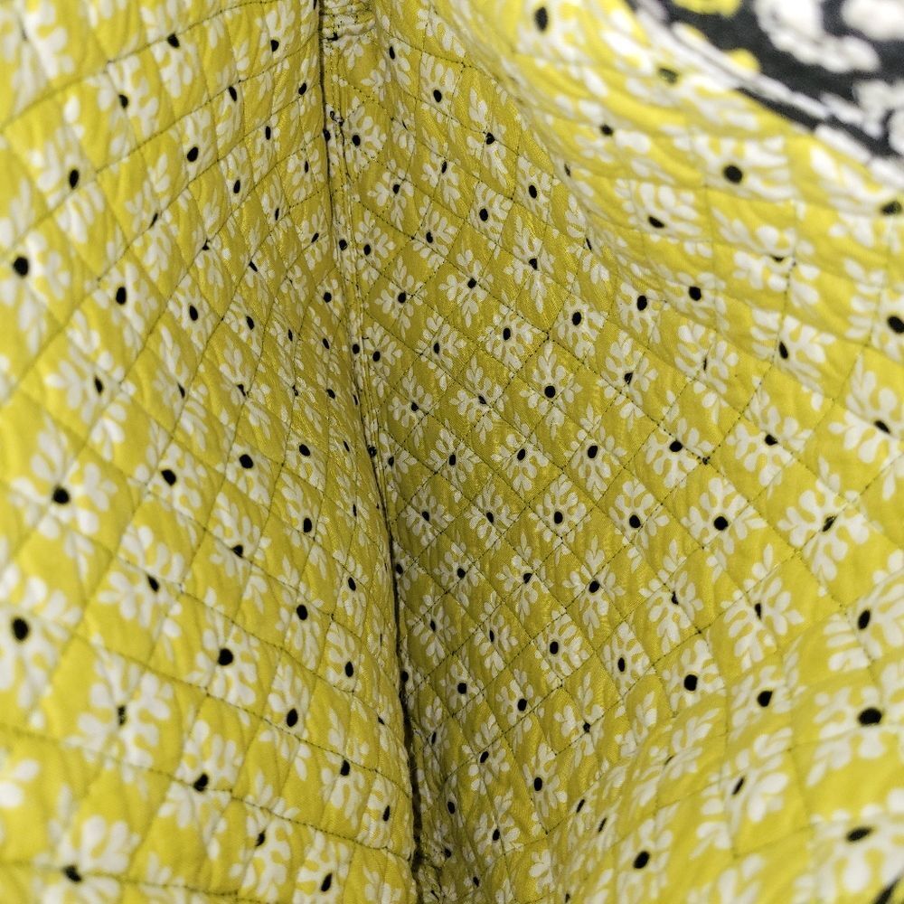 Retired Vera Bradley Baroque slim Tote Bag Black Gray Yellow - Picture 4 of 5